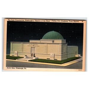 Buhl Planetarium Pittsburgh PA Linen Postcard Tichnor Quality Views